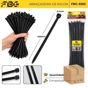 FBG-3263 ABRAÇADEIRA DE NAYLON 5.4 X 400MM PACOTE C/50 UNI
