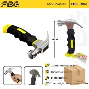 FBG-M 3061 MARTELO MINI C/ CABO EMBORRACHA 23MM