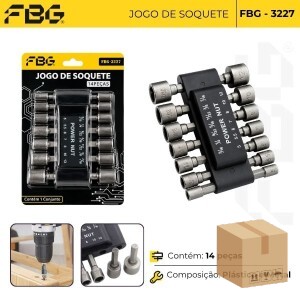 FBG-M  3227 JOGO SOQUETE 14 PÇ